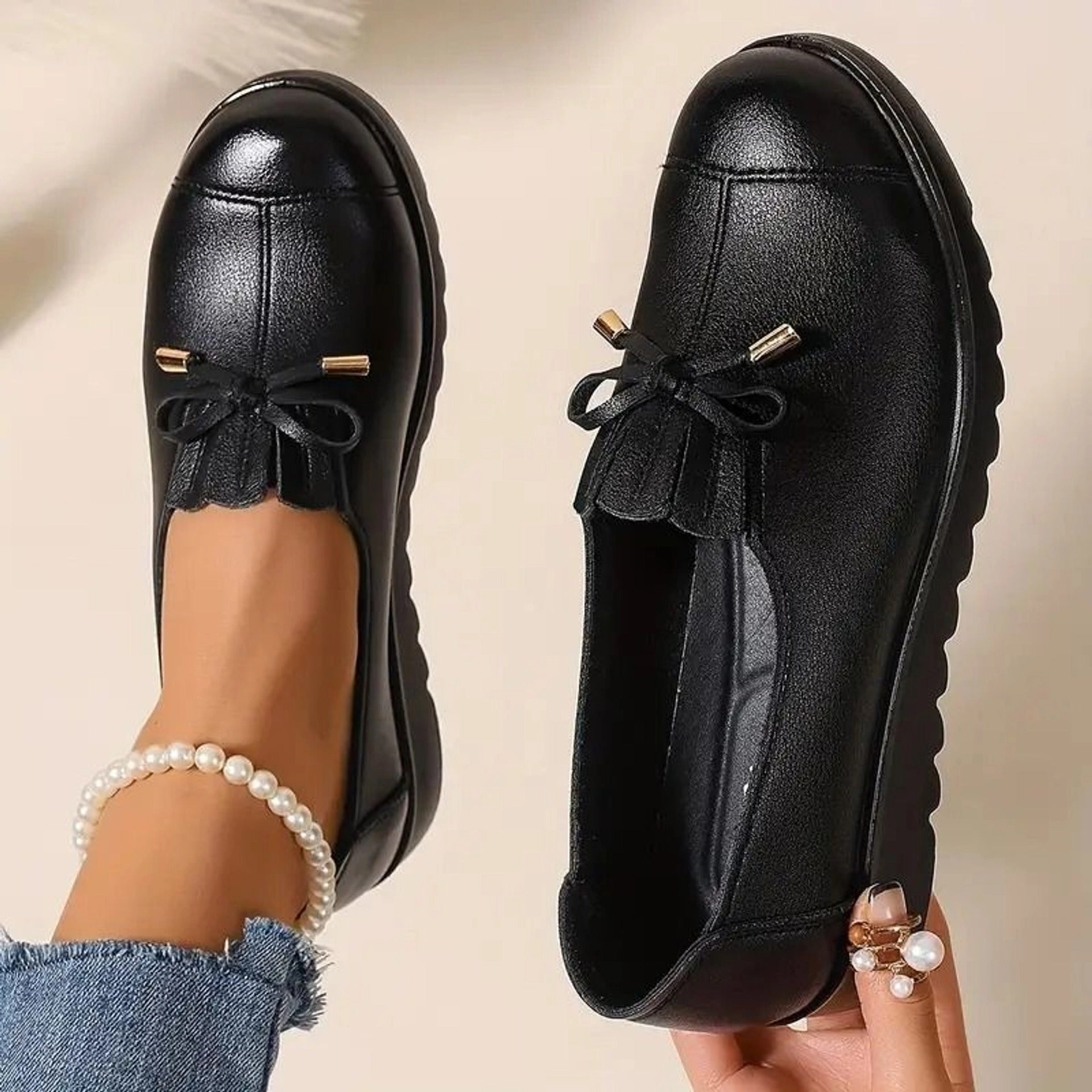 Selyra | Leren mocassinloafers voor dames – comfortabele instappers