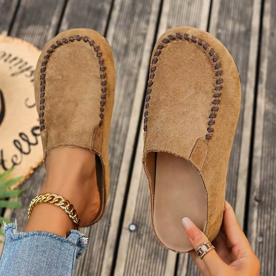 Vaelyra | Vintage comfortabele instapsandalen van leer voor dames