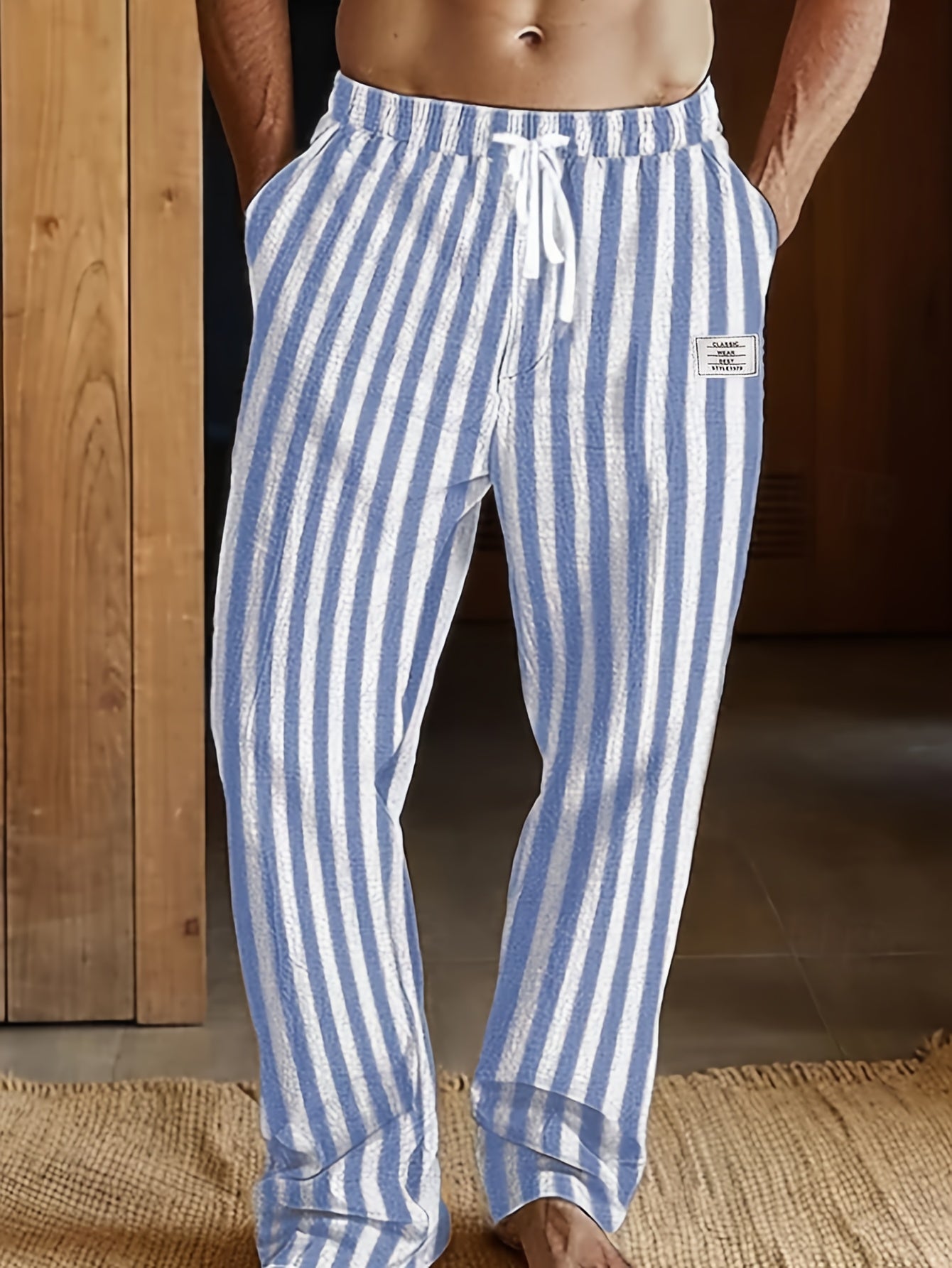 Eldric | Heren Gestreepte Broek met Trekkoord – Casual Ademend Comfort