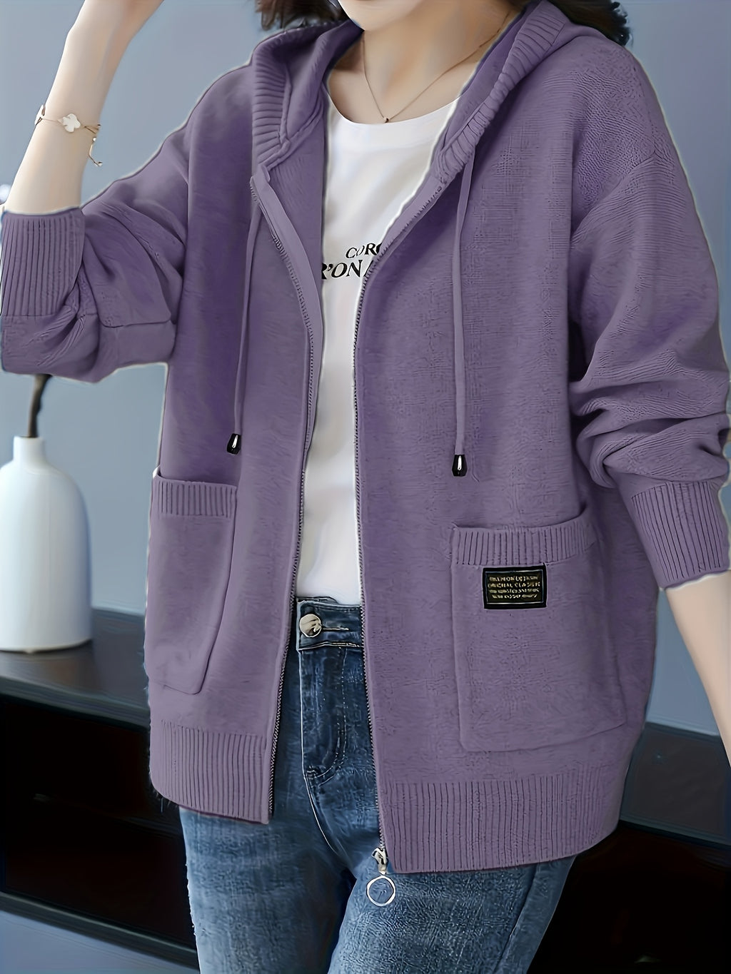 Adalira | Elegante damescardigan met capuchon – Lichtgewicht gebreid kledingstuk