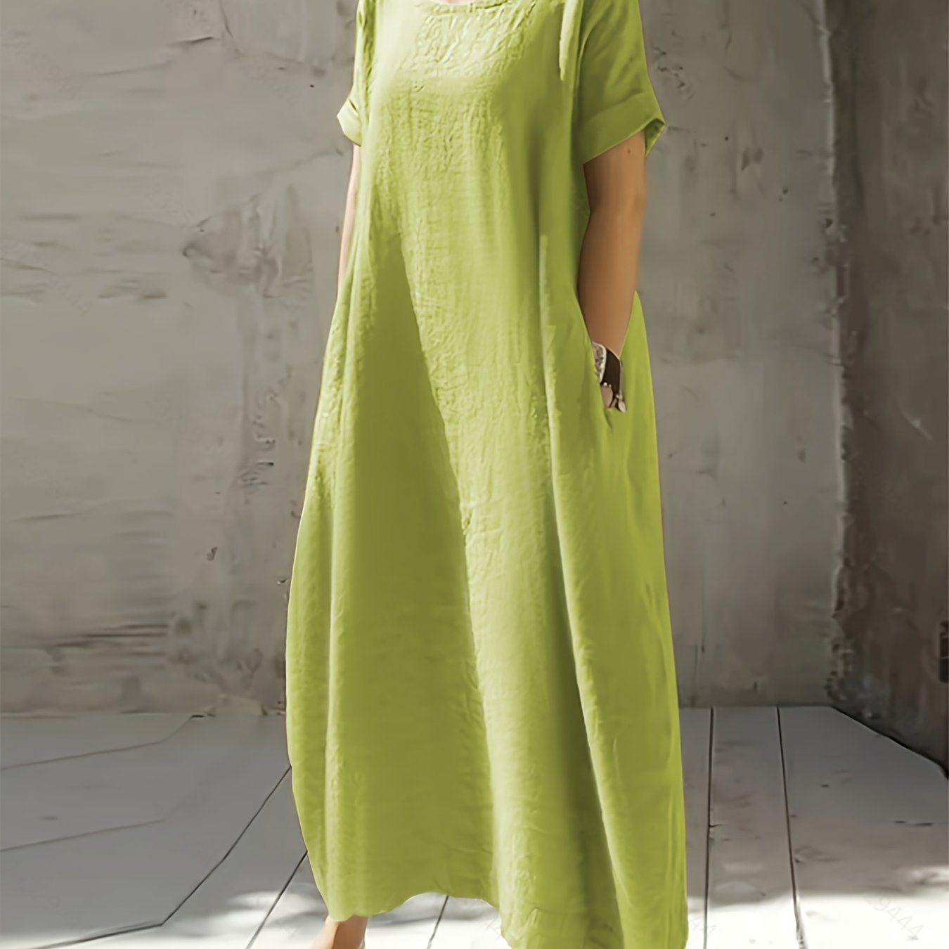 Falyth | Breezy Pocket Midi-jurk – Losse casual zomerjurk voor dames