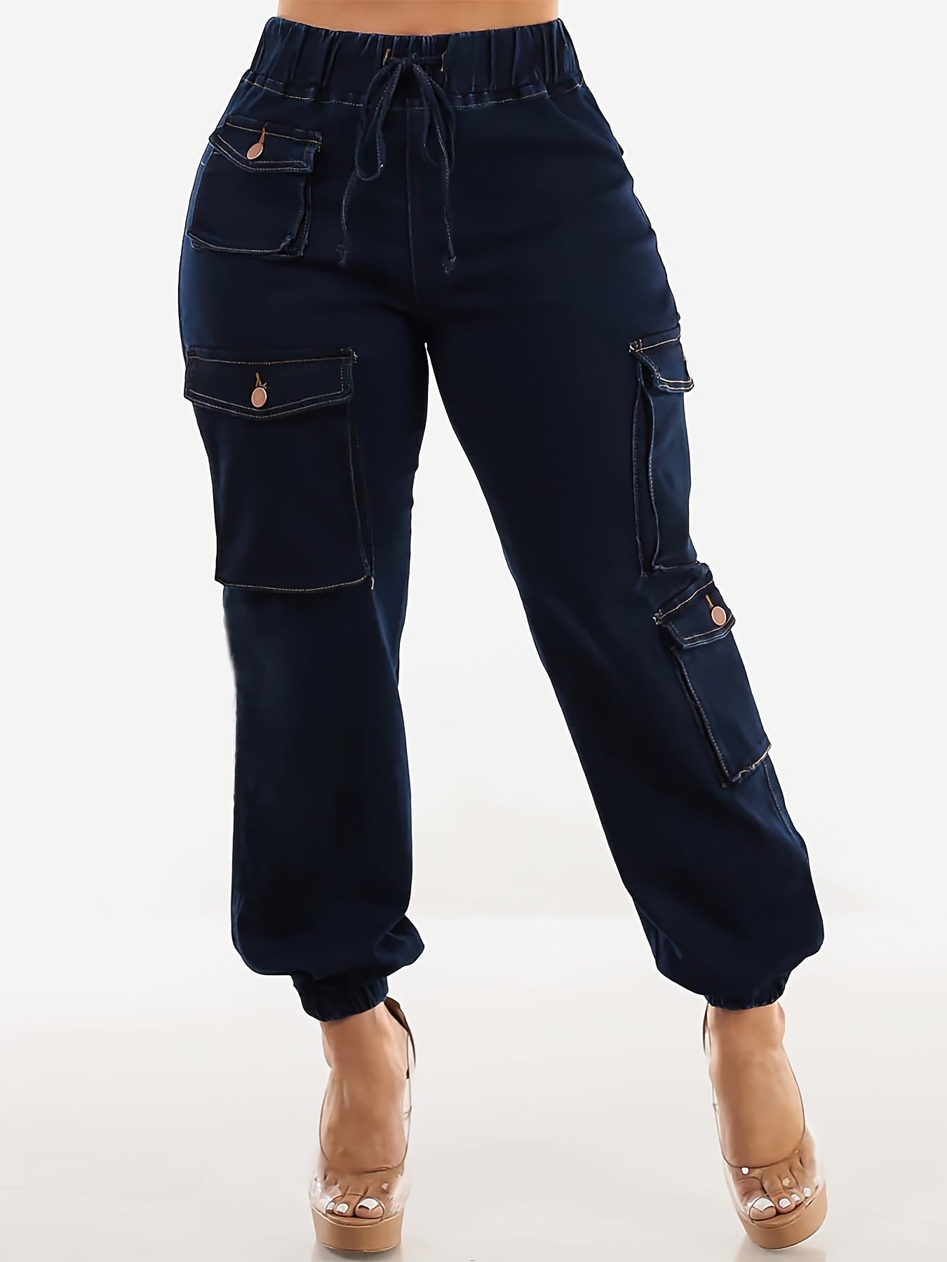 Vjollca | Jean cargo stretch femme - poches pratiques, coupe confortable
