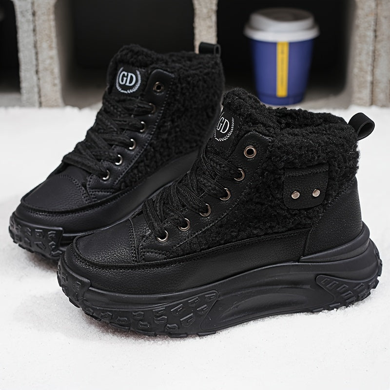 SnugSneaks | Damen-Schneestiefel mit Fleecefutter und dicker Sohle – Warme Winterschuhe