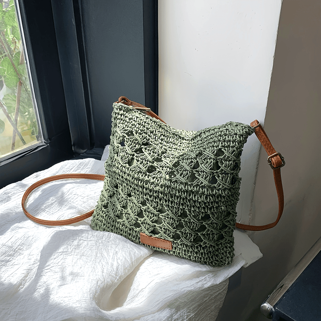 LinaBag | Chique papieren crossbody tas van stro