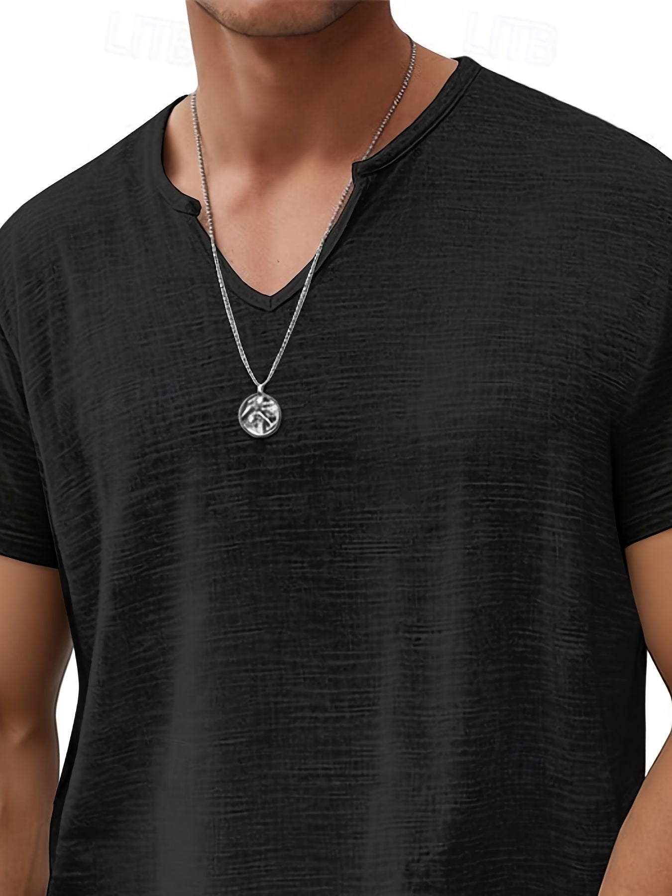 Tariano  | Ademend T-shirt met V-hals voor heren, casual, korte mouwen, effen kleur