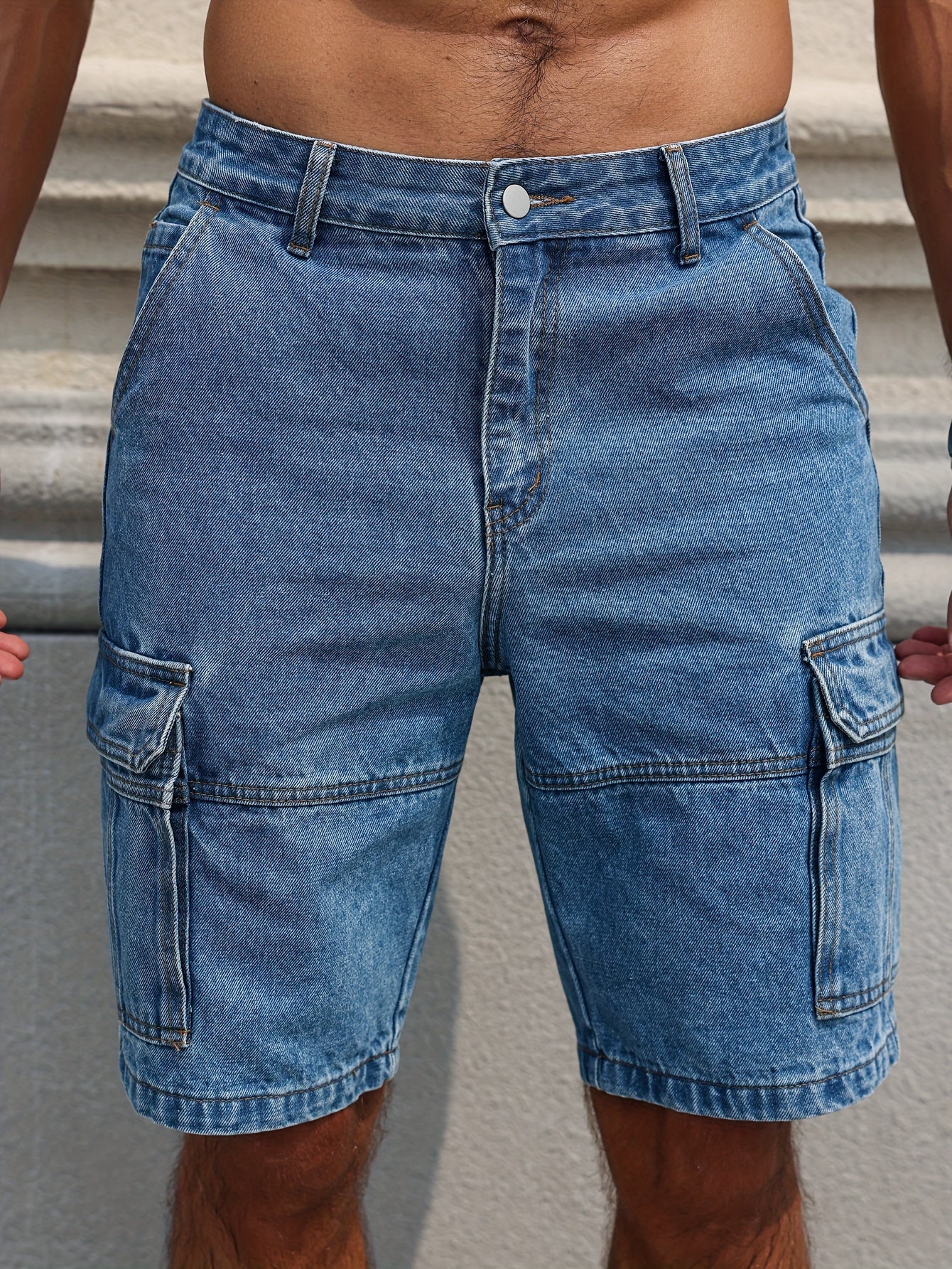 Pyrion | Klassieke Blauwe Denim Shorts – Lichtgewicht Casual Zomerse Knie‑Lange Shorts