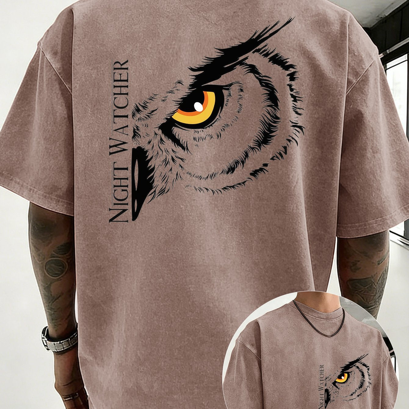 Alrican | Vintage oversized T-shirt van zwaar katoen, gewassen, losse pasvorm