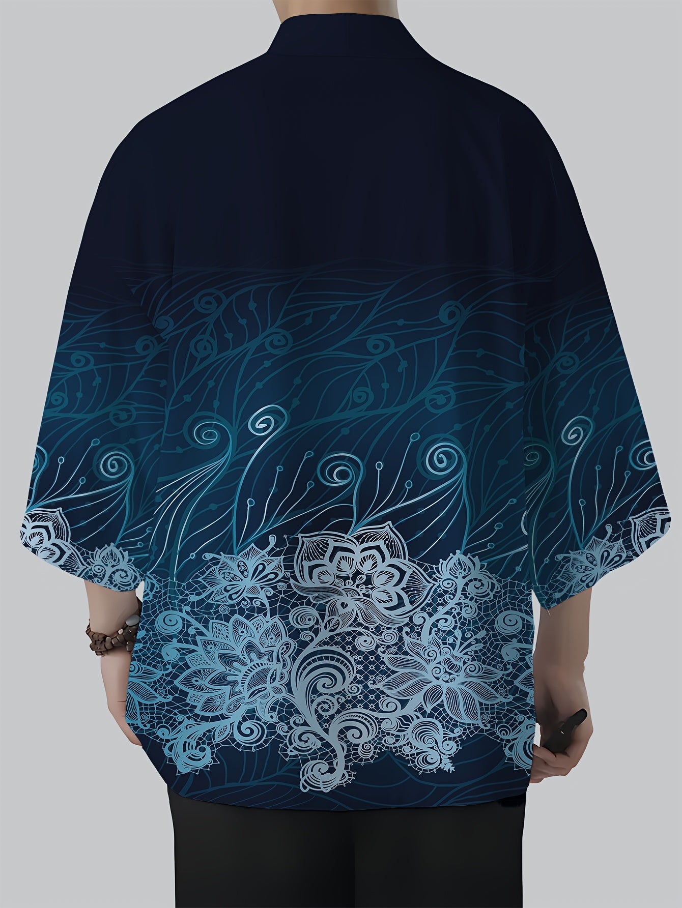 Valtorix | Heren Japans Stijl Open Voorzijde Shirt – Losse Pasvorm Kimono Vest met Vintage Print