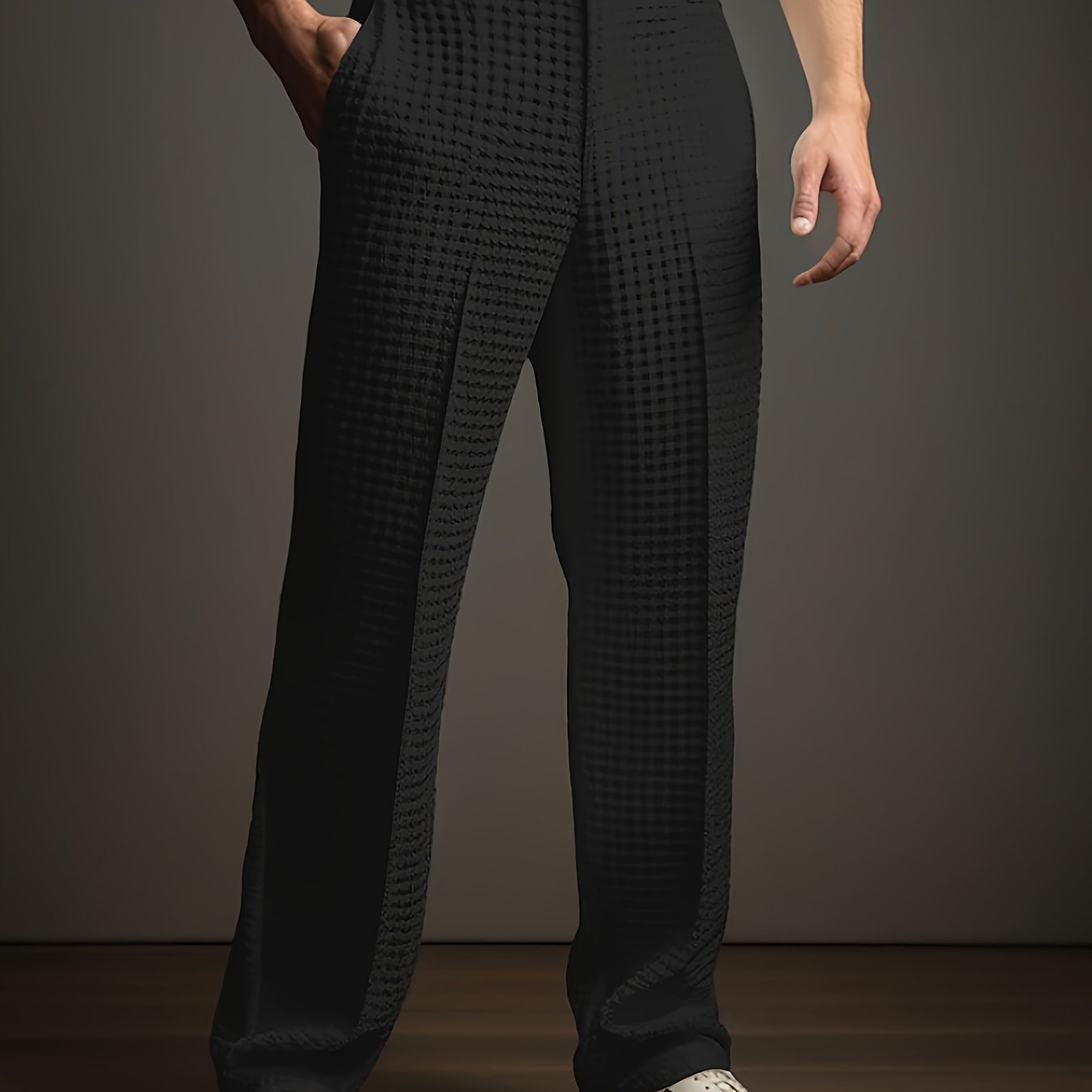 Archer | Rechte casual broek voor heren – zakelijke chino met wafelstructuur, slim fit kantoorbroek