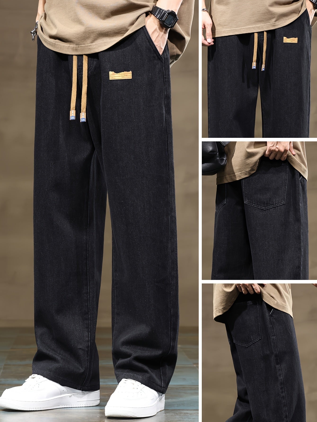 Thrynn | Lichtblauwe herenjeans in Koreaanse stijl – rechte pasvorm