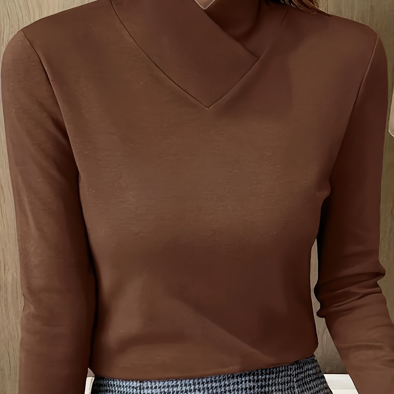 Vesira | Dames shirt met hoge hals en lange mouwen – Warme casual trui voor herfst en winter