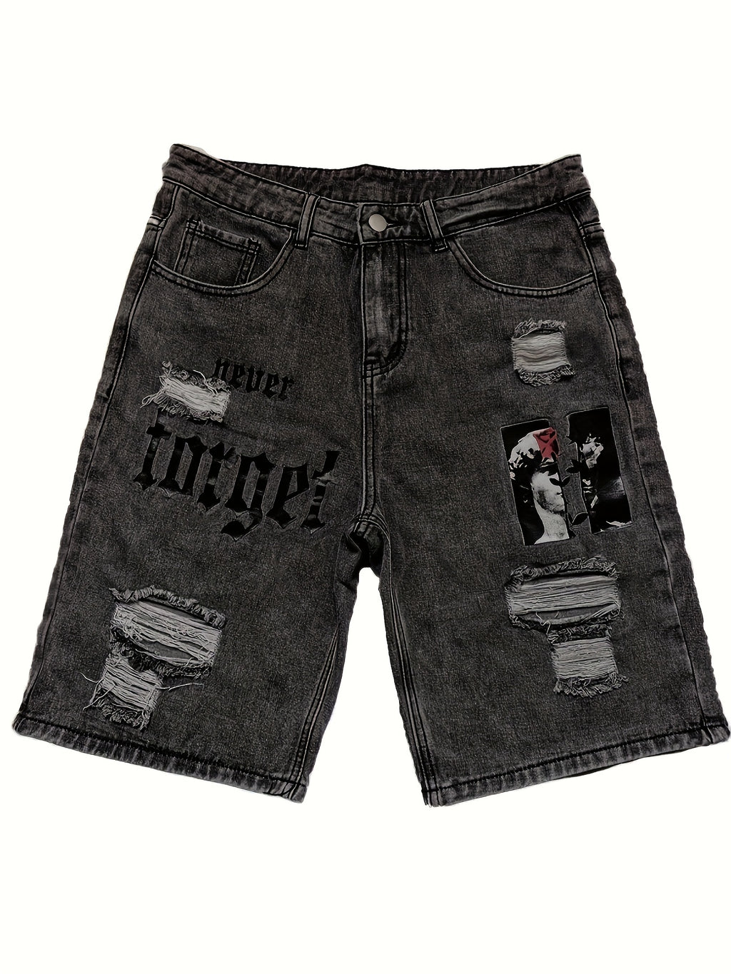 Therix | Heren-jeansshort met verweerde look – gescheurd, losse pasvorm