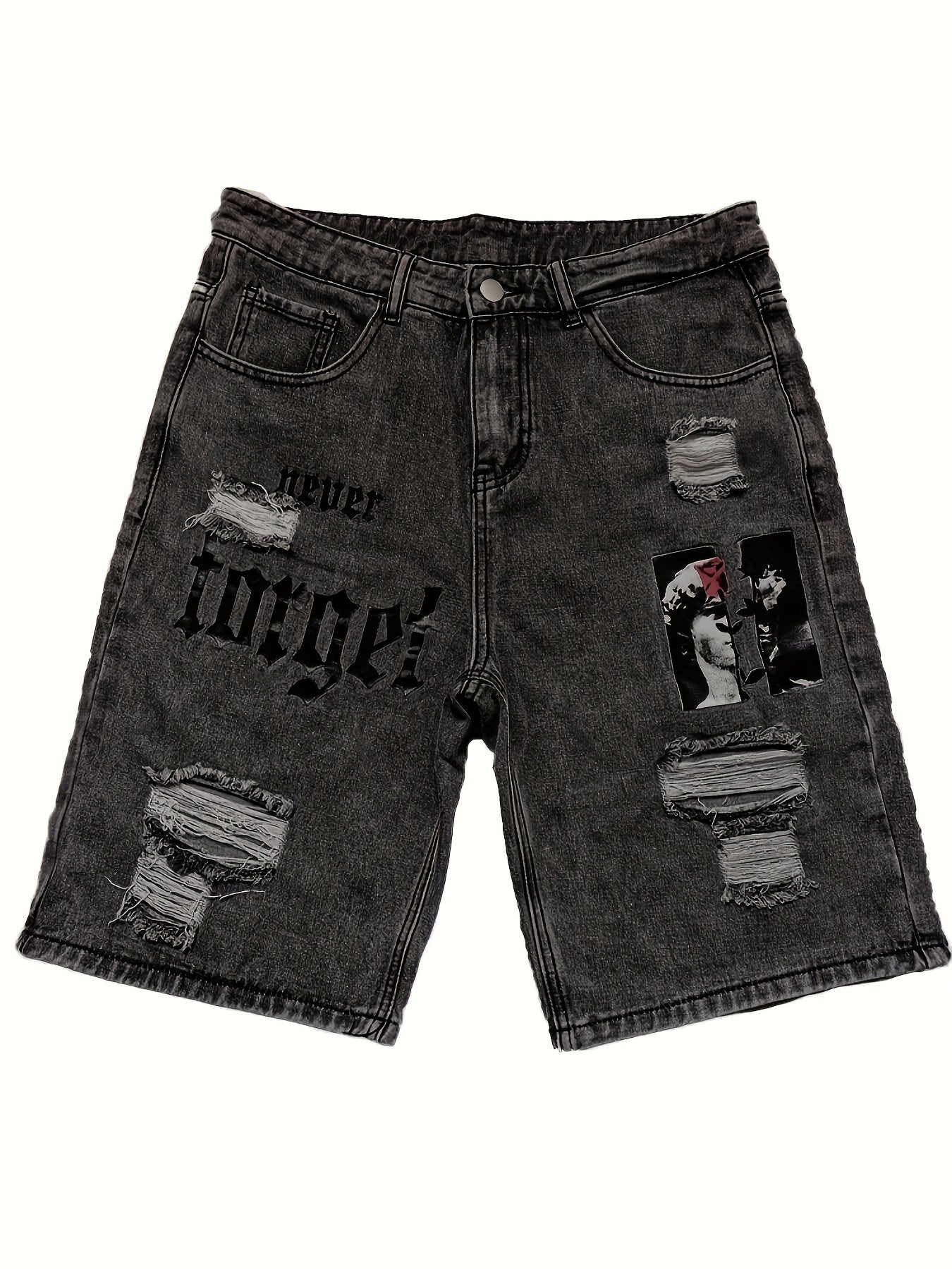 Therix | Heren-jeansshort met verweerde look – gescheurd, losse pasvorm