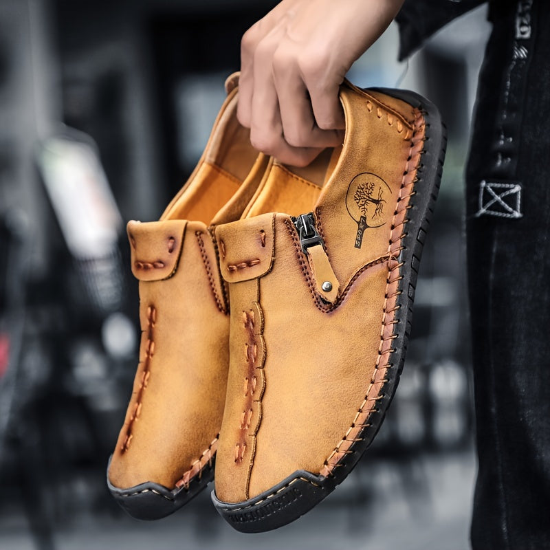 Tapio | Mocassins vintage pour hommes faits main - Mocassins décontractés légers à enfiler pour l'extérieur
