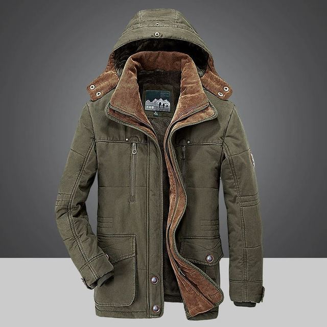 Vasileios | Dicke, warme Winterjacke mit Kapuze für Herren – mit Daunen gefüllt, winddicht, komfortabel