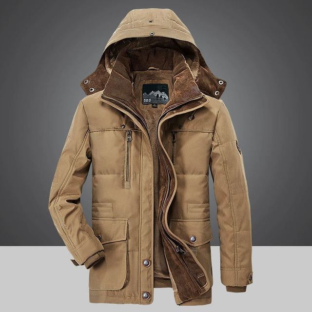 Vasileios | Dicke, warme Winterjacke mit Kapuze für Herren – mit Daunen gefüllt, winddicht, komfortabel