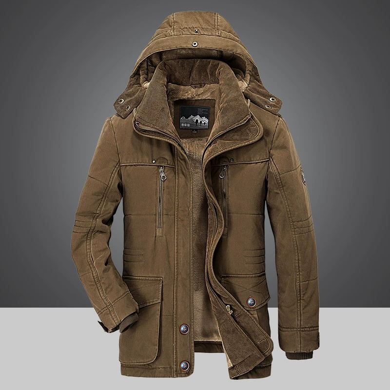 Vasileios | Doudoune d'hiver épaisse et chaude à capuche pour homme – garnie de duvet, coupe-vent et confortable