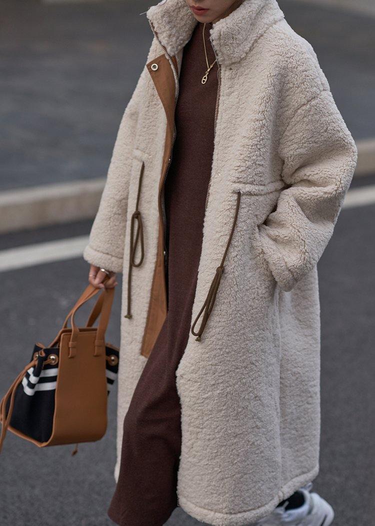 Carielle | Manteau d'hiver en laine grande taille pour femme, à col montant – Manteau chaud et élégant pour les temps froids