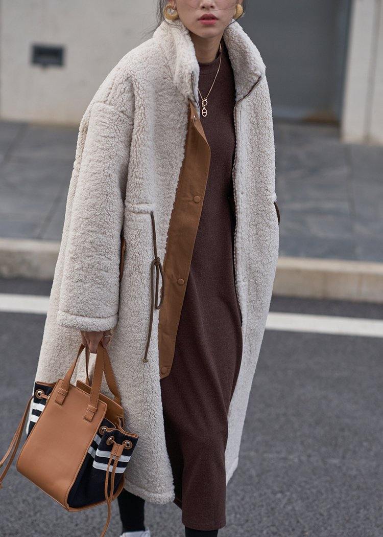 Carielle | Manteau d'hiver en laine grande taille pour femme, à col montant – Manteau chaud et élégant pour les temps froids