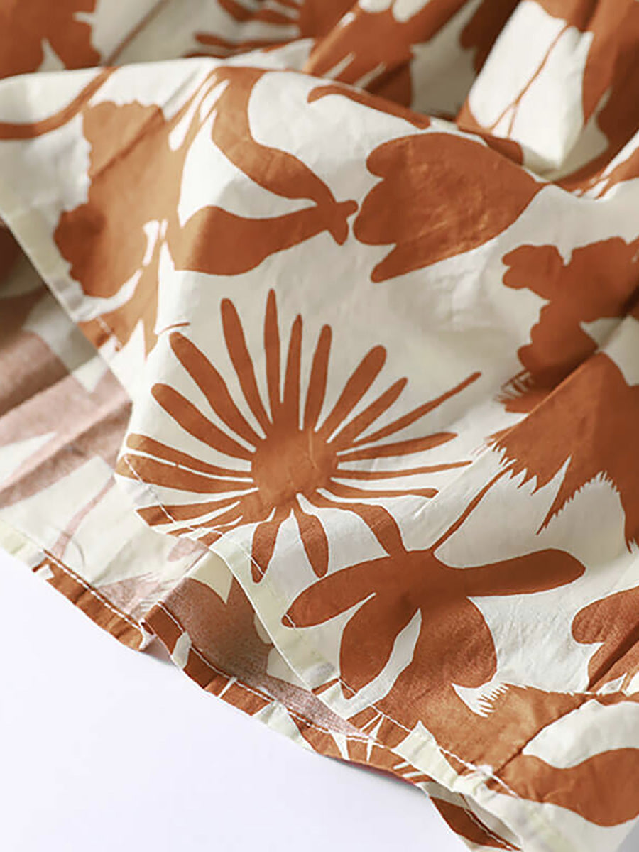Enyra | Zomerse katoenen zomerjurk met ronde hals en bloemenprint voor dames met een grotere maat