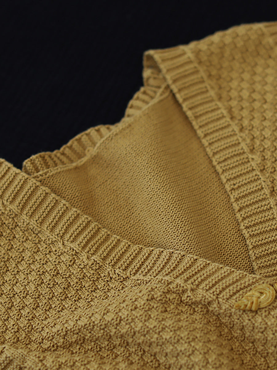Velorae | Gebreid vest voor dames in grote maten – Katoenen vest met knopen