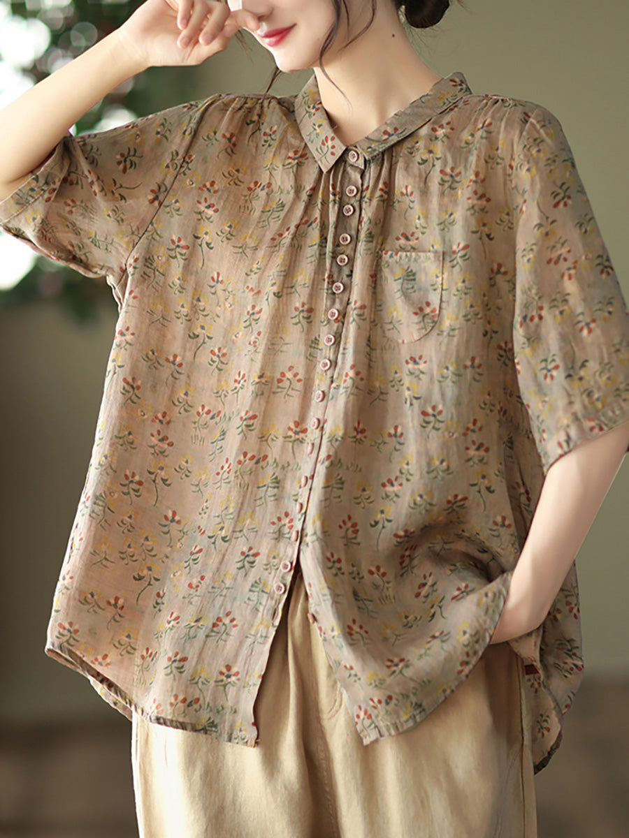 Isyra | Bloemenblouse in grote maten – Vintage, casual zomerblouse voor dames