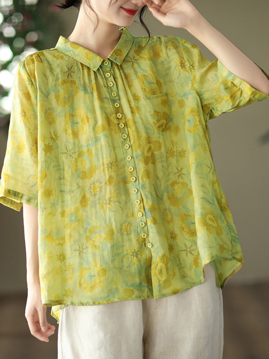 Isyra | Bloemenblouse in grote maten – Vintage, casual zomerblouse voor dames