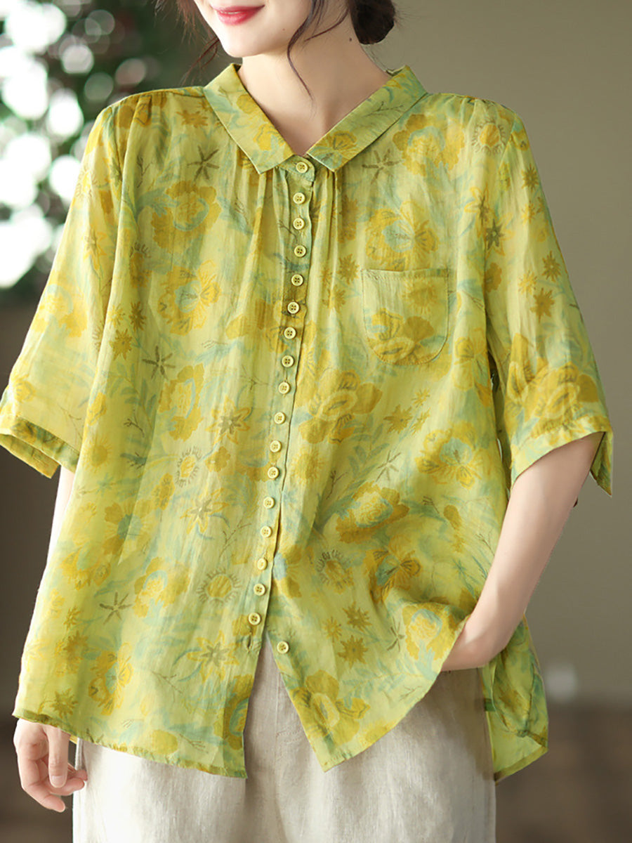 Isyra | Bloemenblouse in grote maten – Vintage, casual zomerblouse voor dames