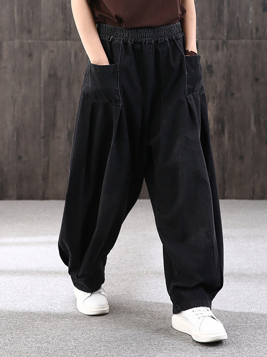 Sylirae | Damesjeans met losse pasvorm in effen kleur – Casual baggy jeans met gewassen look