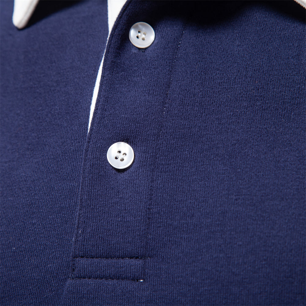 Yvorian | Heren poloshirt met lange mouwen – slim-fit, ademend katoen, casual en stijlvolle werkoutfit