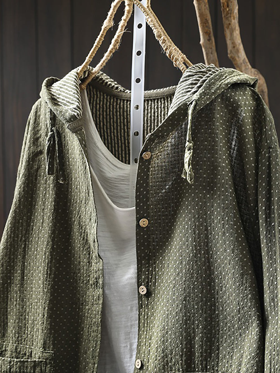Fryelle | Katoenen hoodie voor dames met grote maten – Artistiek stippenpatroon