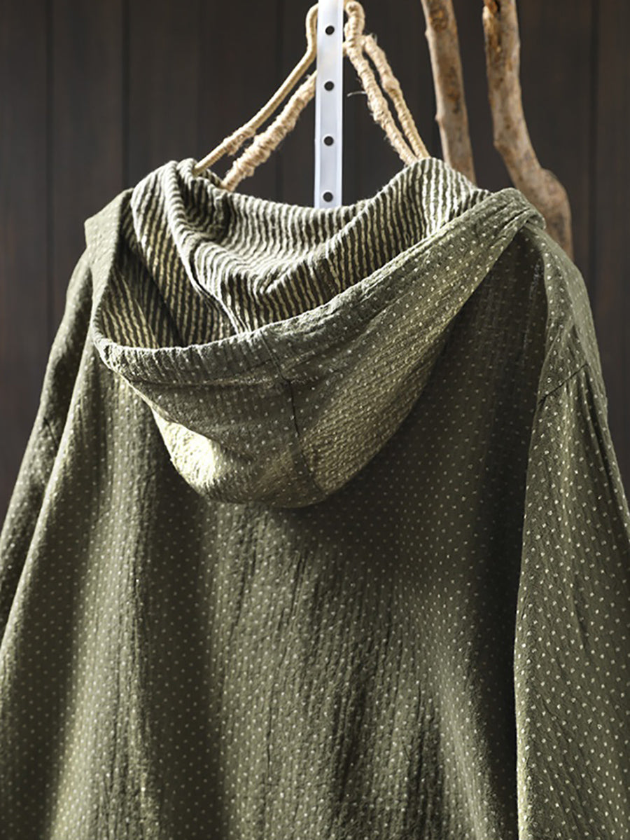 Fryelle | Katoenen hoodie voor dames met grote maten – Artistiek stippenpatroon