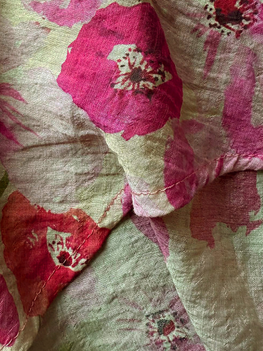 Jelyra | Zomerblouse met bloemenprint in grote maten – Kunstzinnige, casual top met omgeslagen kraag voor dames