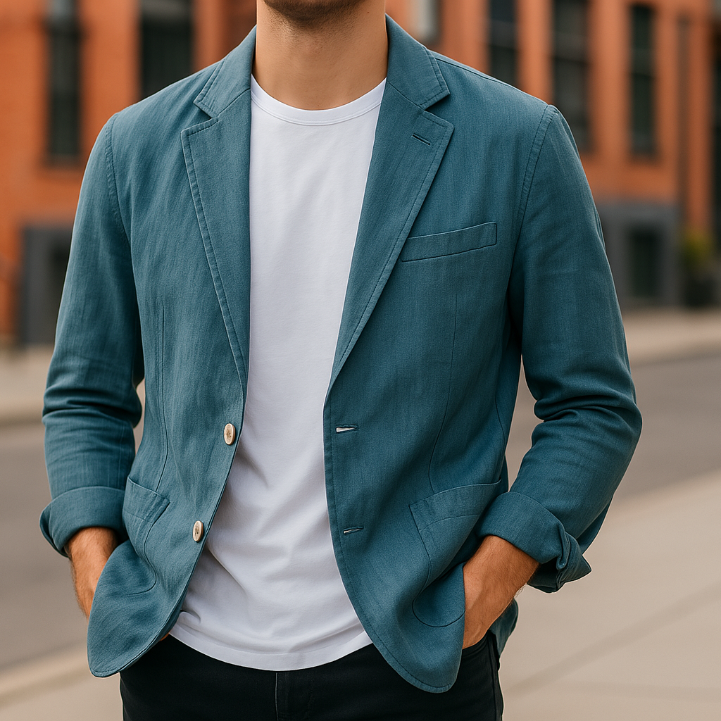Velvian | Ademende linnen zomerblazer voor heren