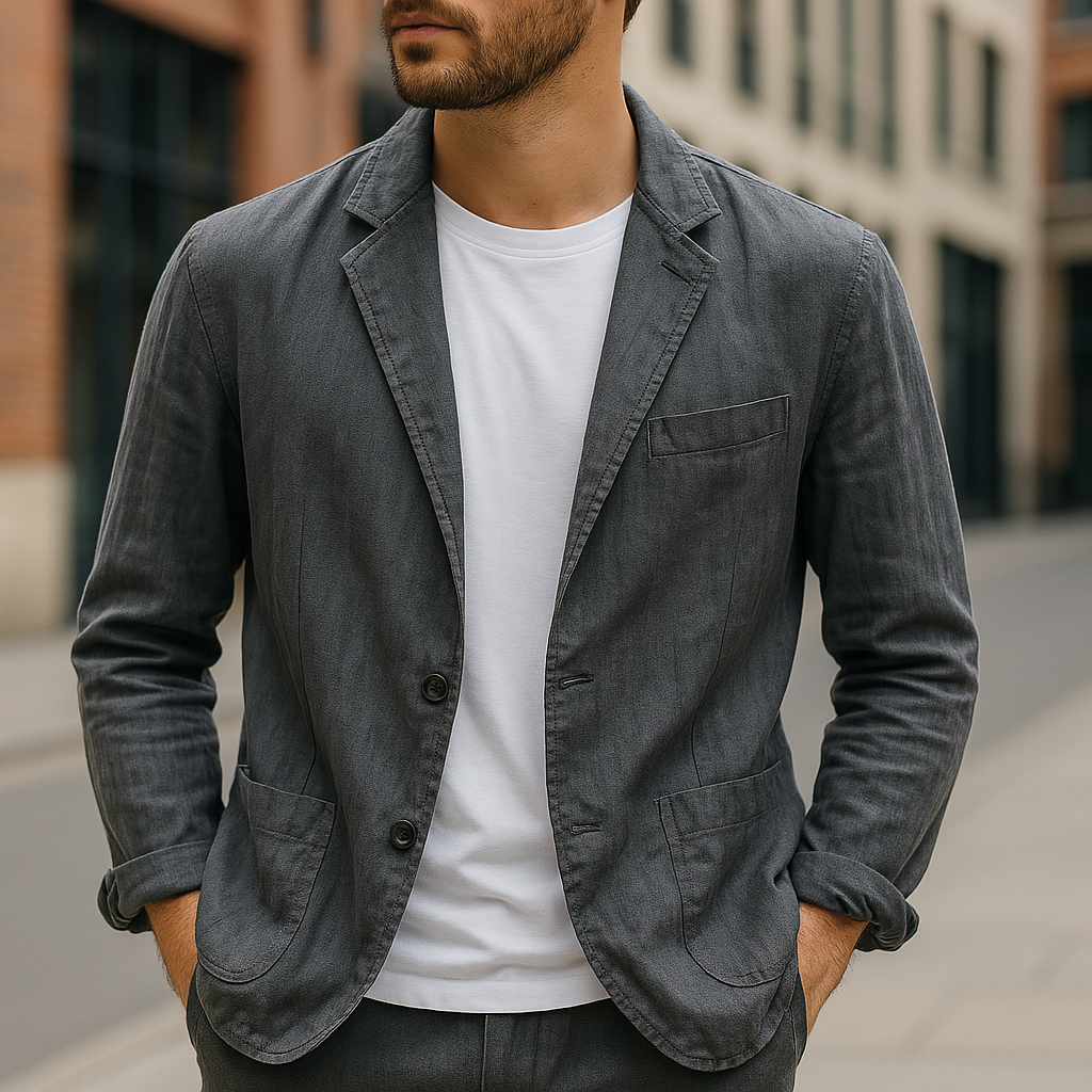Velvian | Ademende linnen zomerblazer voor heren