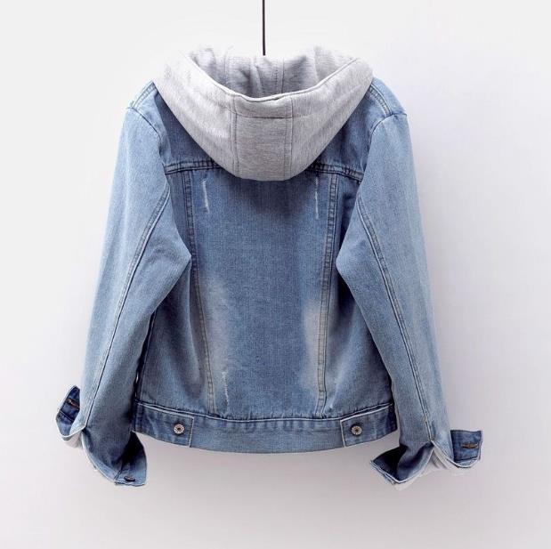Heloise | Veste en jean pour femme avec doublure sherpa et capuche – effet vintage, manteau d'hiver confortable