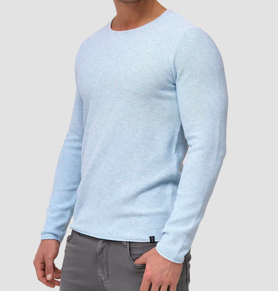 Lorvric | Pull classique à col rond pour homme – Pull léger et respirant en maille, haut décontracté