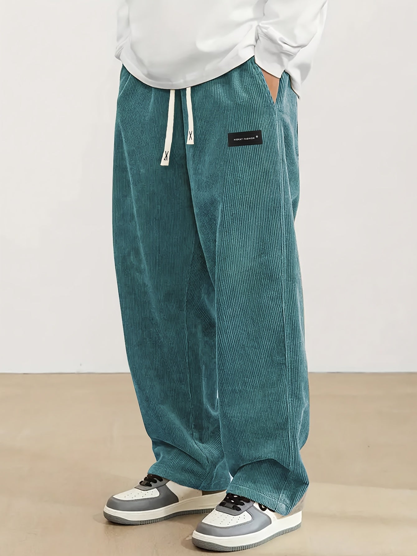 Corvian | Heren Corduroy Broek met Trekkoord – Rechte Casual Sweatpants voor Lente & Herfst