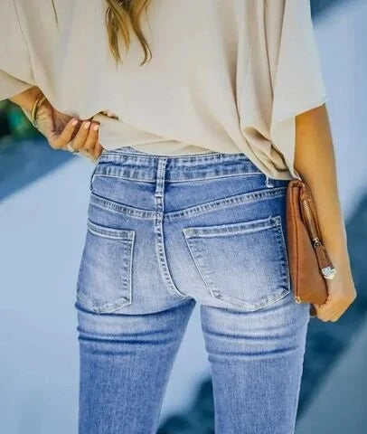 Wylina | Dames stretchjeans, slim fit, hoge taille, skinny denim broek