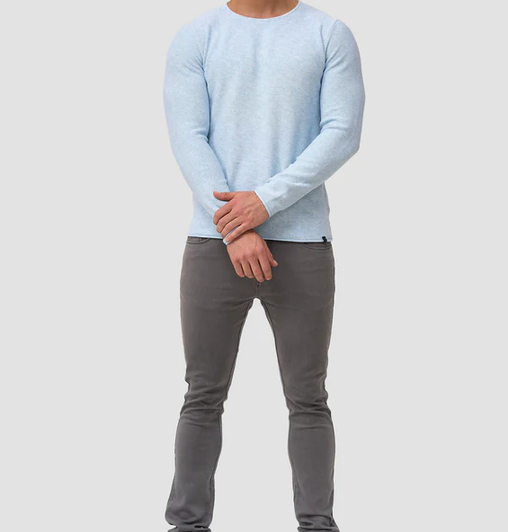 Lorvric | Pull classique à col rond pour homme – Pull léger et respirant en maille, haut décontracté