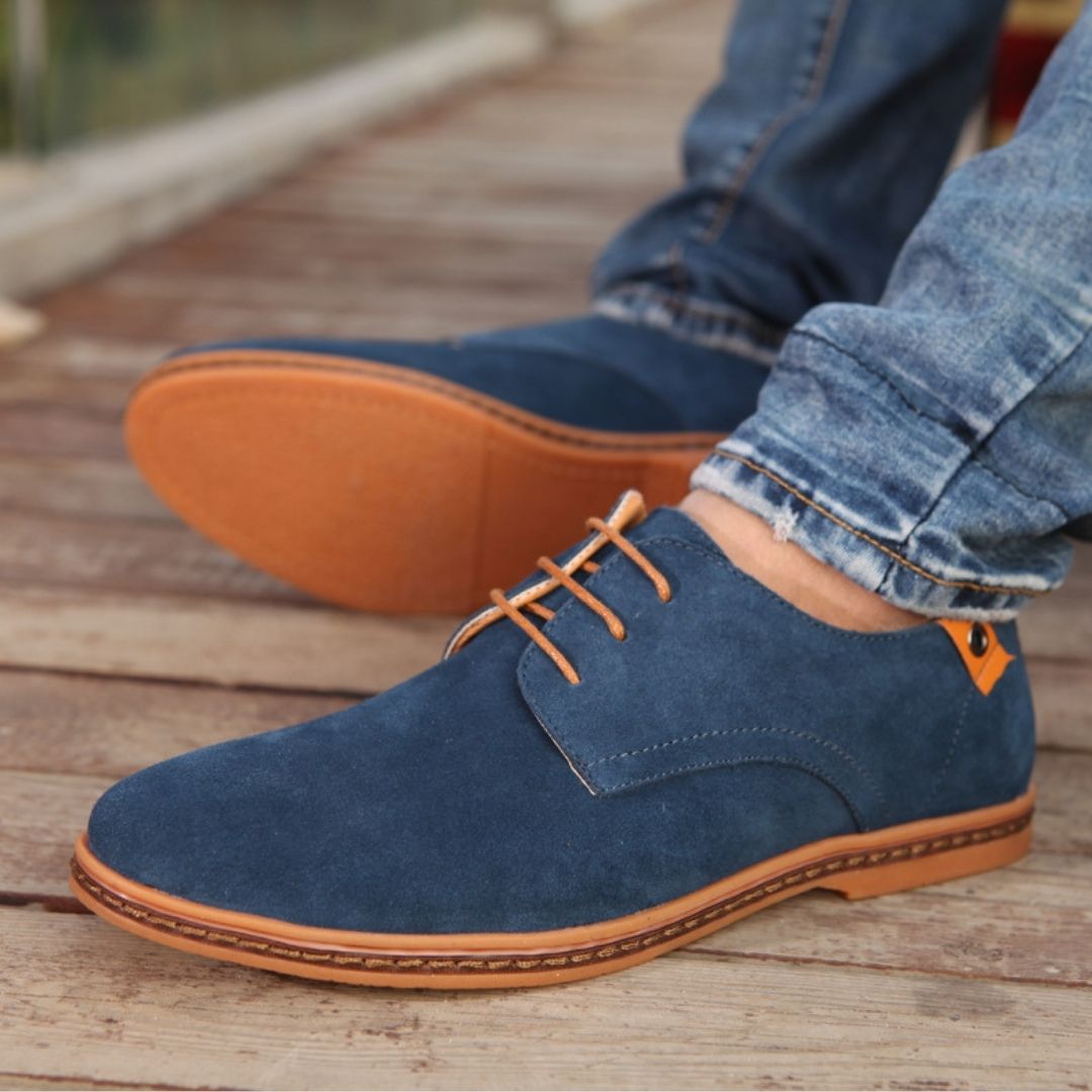 Vance | Vance suède derby-veterschoenen voor heren – nette casual schoenen