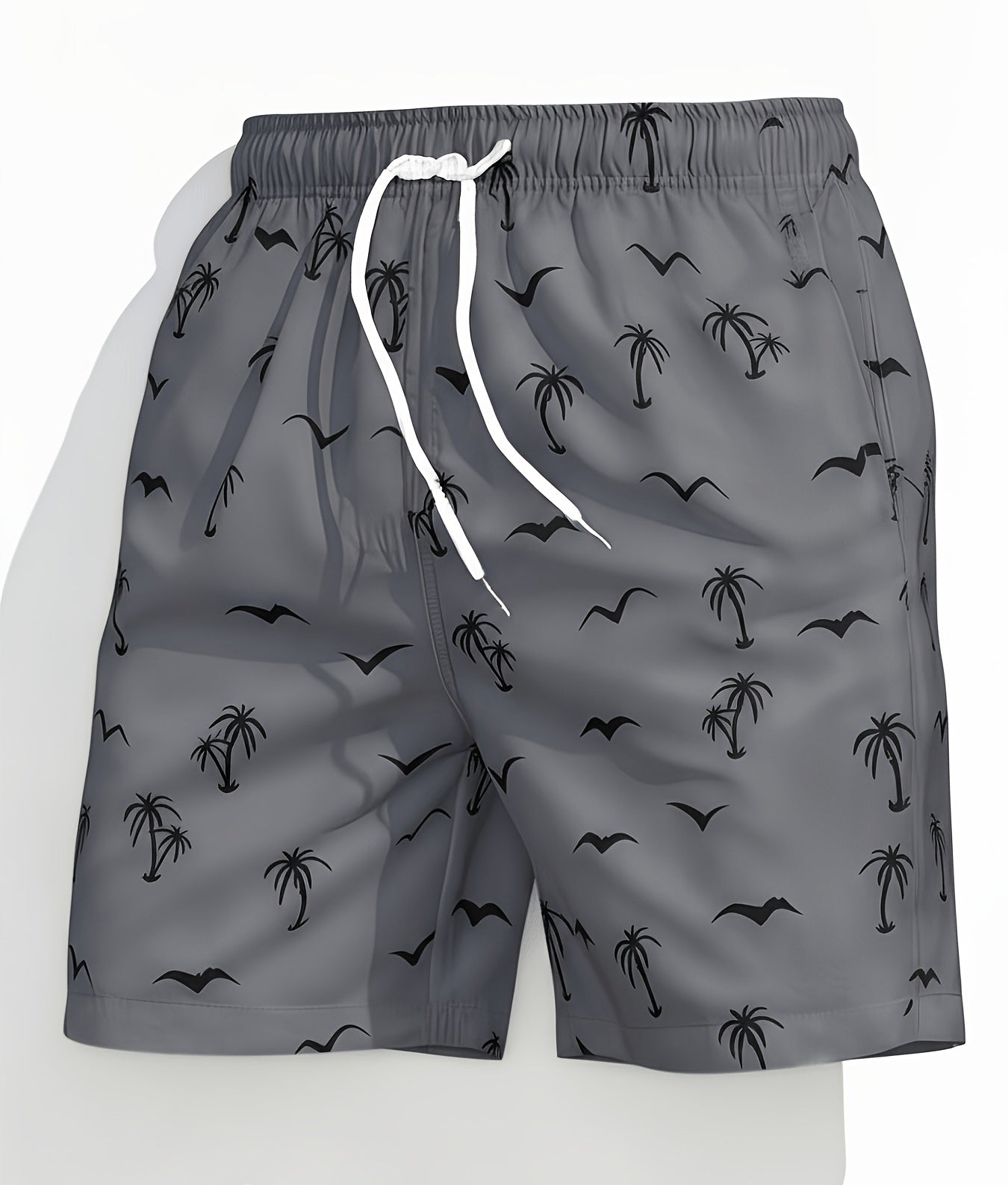 Elrico | Sneldrogende heren strandshort met palmboomprint, lichtgewicht en ademende zwembroek