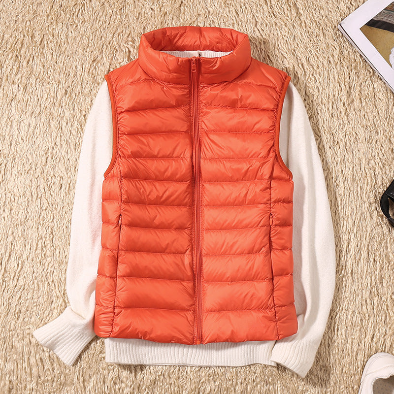 Sylviane | Ärmellose, wasserdichte Damen-Steppweste – durchgehender Reißverschluss, Stehkragen, winddicht, Outdoorjacke