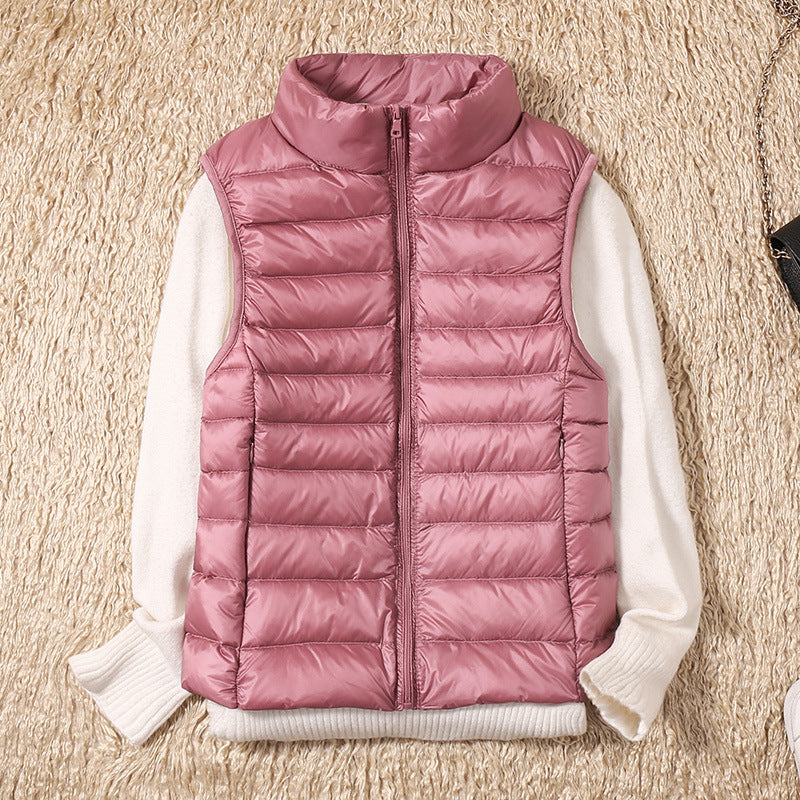 Sylviane | Ärmellose, wasserdichte Damen-Steppweste – durchgehender Reißverschluss, Stehkragen, winddicht, Outdoorjacke