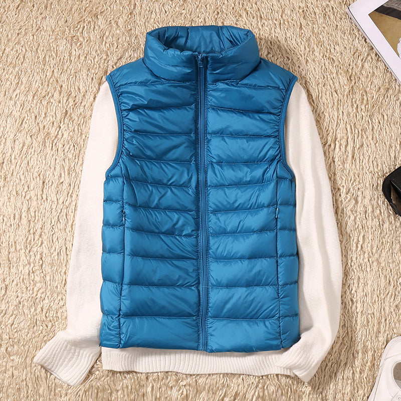 Sylviane | Ärmellose, wasserdichte Damen-Steppweste – durchgehender Reißverschluss, Stehkragen, winddicht, Outdoorjacke