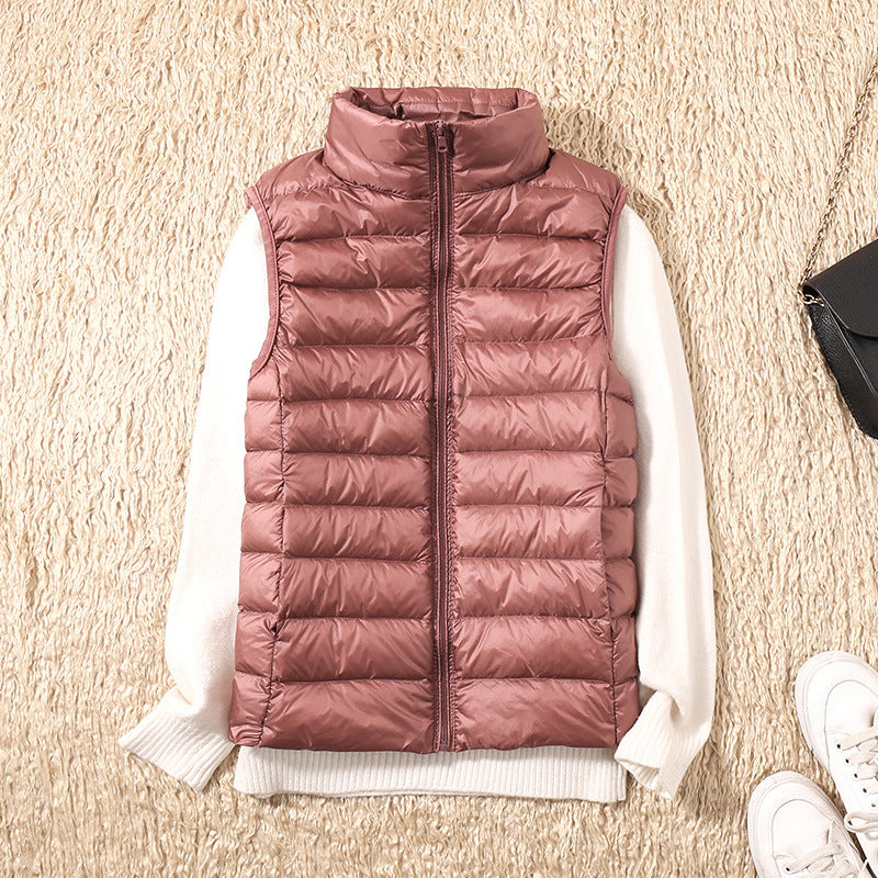 Sylviane | Ärmellose, wasserdichte Damen-Steppweste – durchgehender Reißverschluss, Stehkragen, winddicht, Outdoorjacke