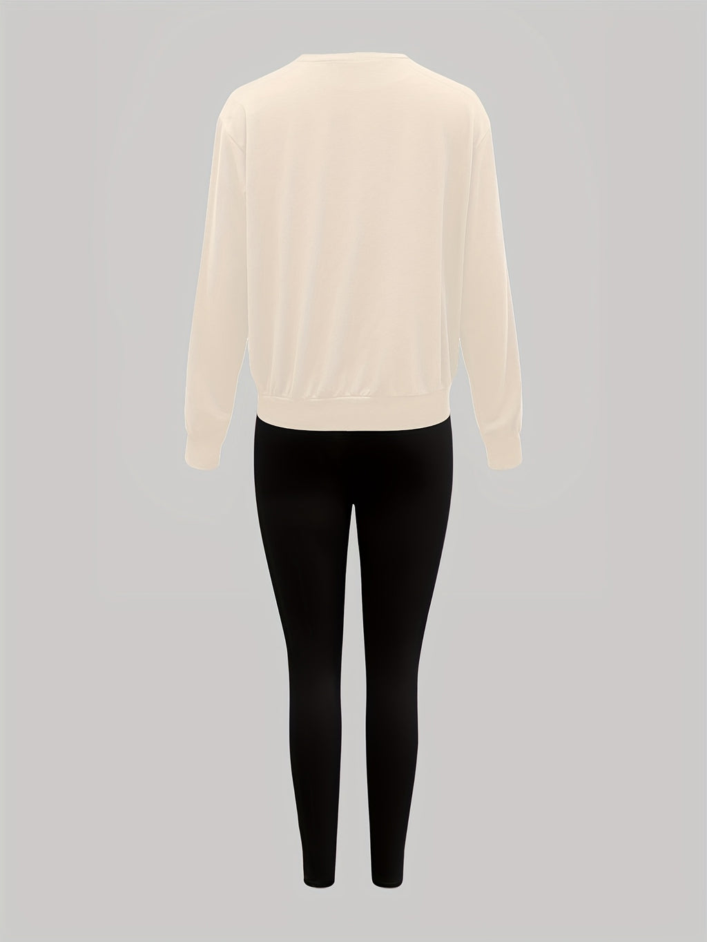 Elvanys | 2-delige set voor dames bestaande uit een sweatshirt en legging – Comfortabele outfit met ronde hals en lange mouwen voor de herfst/winter