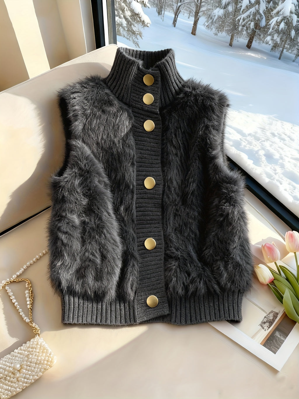 Hailynn | Elegante damesvest met opstaande kraag – Modieuze laagjeslook