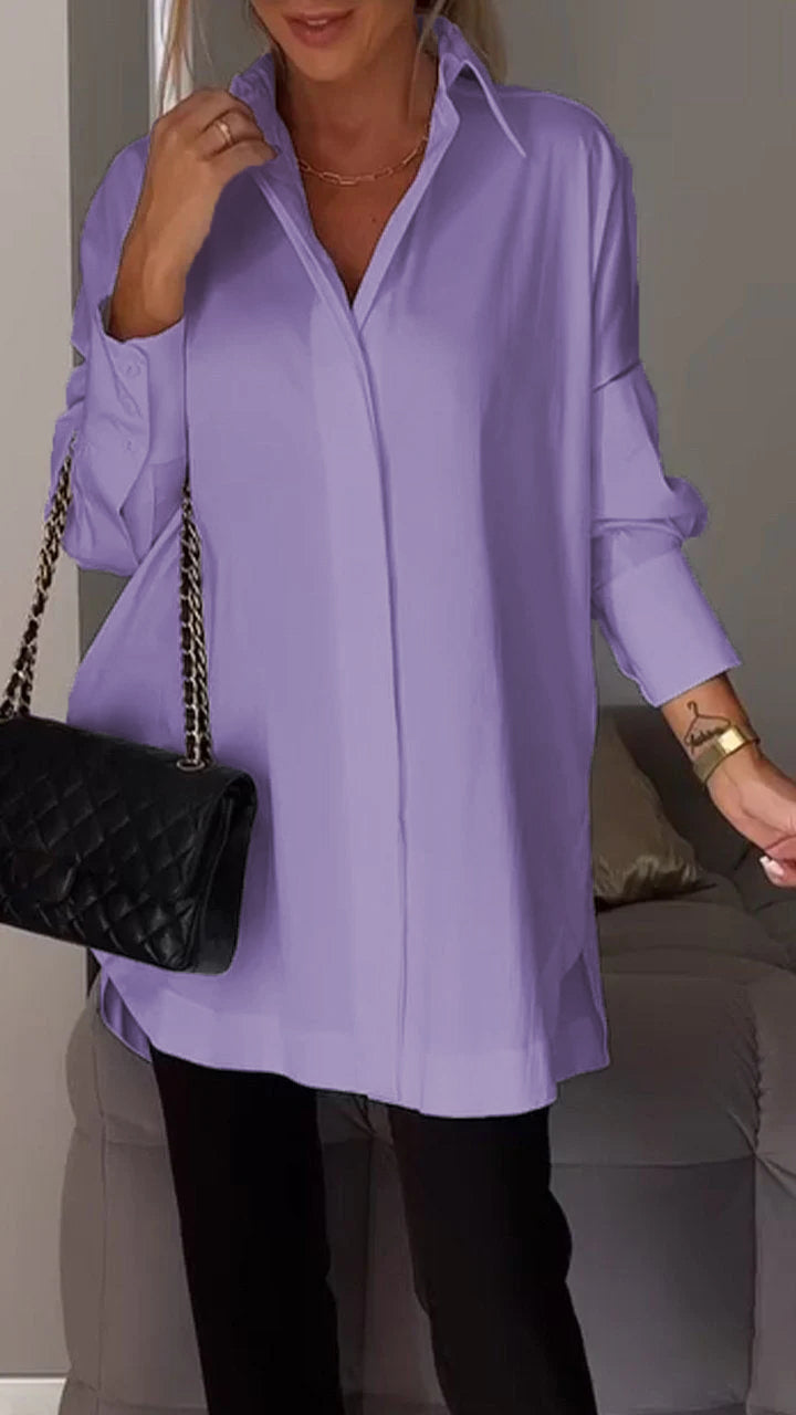 Sarielle | Dames overhemd met revers en knoopsluiting – Elegante blouse