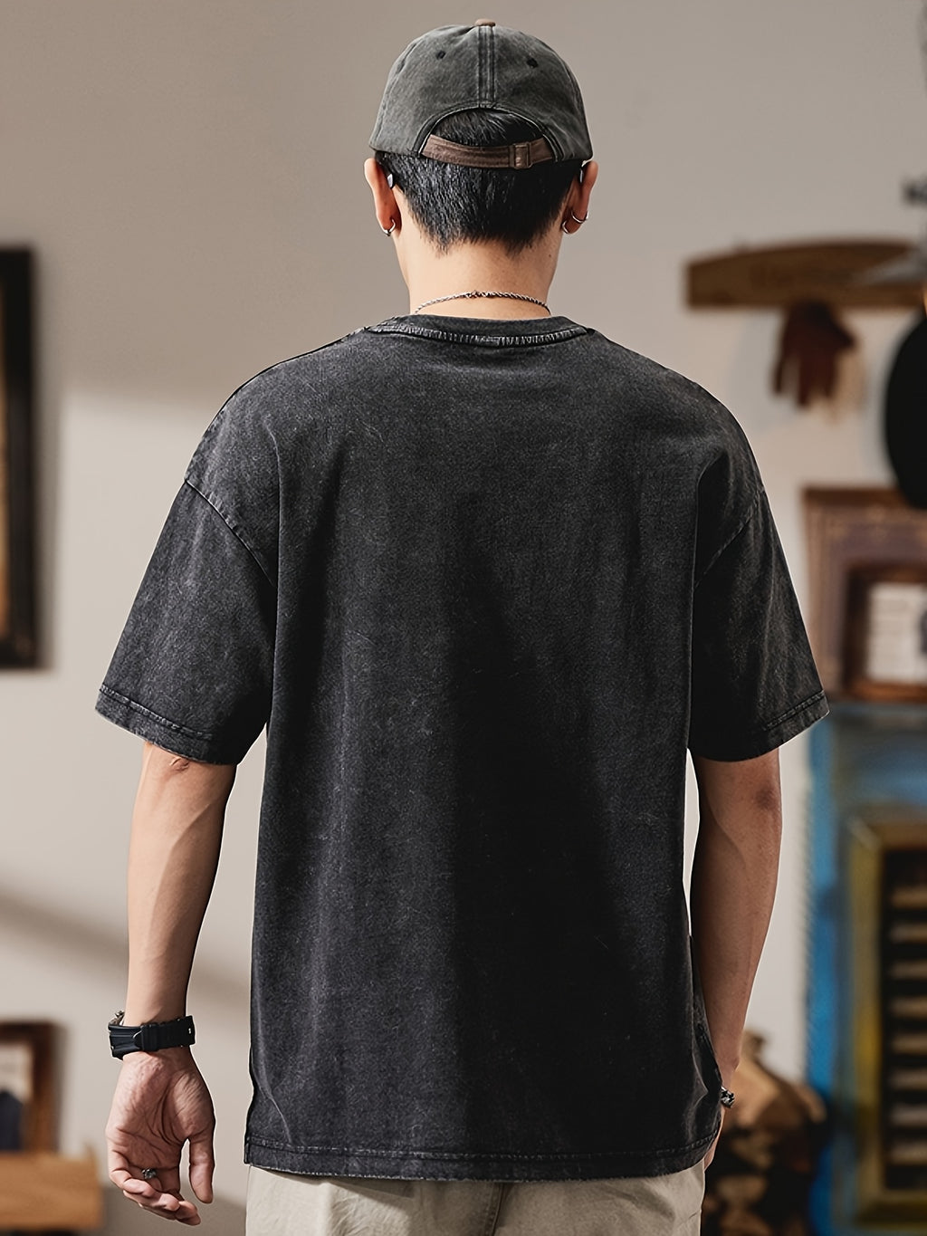 Gorran | Heren Vintage Washed T-Shirt – Korte Mouwen, Loszittend, Casual Zomer Katoenen Tee